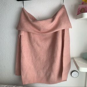 NWT pink off the shoulder sweater top